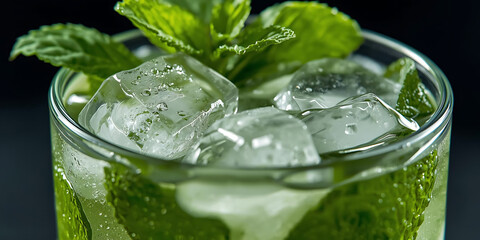 Title 1: Refreshing Mojito with Mint and Ice

