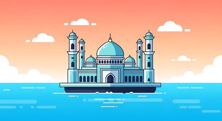 Floating Mosque Icon.