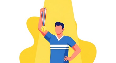 Champion with Gold Medal.