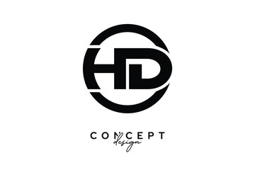 HD Creative Circle Monogram Logo Design – Modern Branding Concept