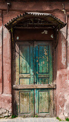 ruined street and destroyed houses the city Kiev war in Ukraine