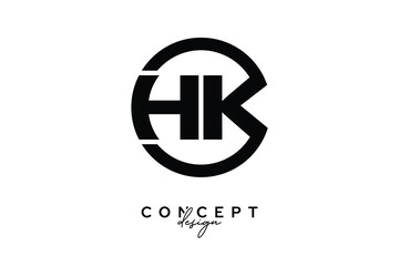 HK Creative Circle Monogram Logo Design – Modern Branding Concept