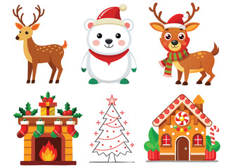 Cute Snowman with Gifts Vector Set – Christmas Holiday Cartoon Collection
