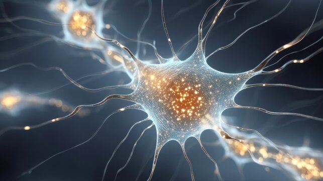 Abstract stylized scientific illustration of interneuron shellfish concept within multiple oceanic environments,