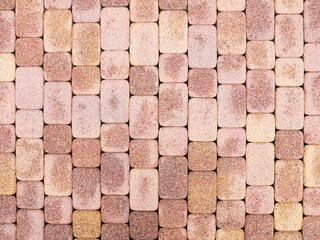 Pavement and landscape paving stone background. The surface of the footpath, top view.