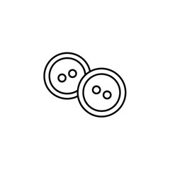 Simple line art illustration of two round buttons