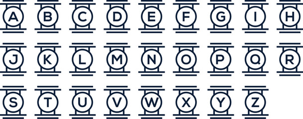 Alphabetical Symbols A to Z in a Unique Design