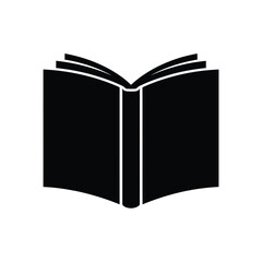 Open black silhouette of a book
