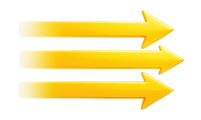 Three yellow arrows with gradient effect pointing right.