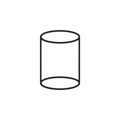 Simple outline drawing of a cylinder geometric shape