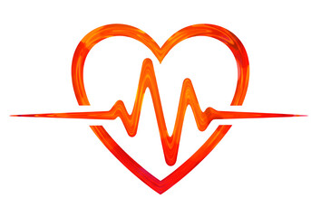 Dynamic heart pulse monitoring symbols showcase health and medical innovation with vibrant energy isolated on white or transparent background. PNG