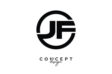 JF Creative Circle Monogram Logo Design – Modern Branding Concept
