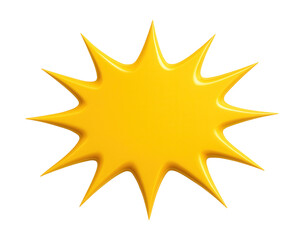 Yellow comic burst graphic element.