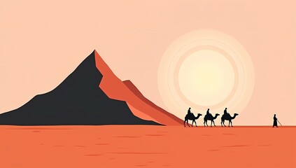Desert Caravan Journey Under the Sun