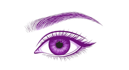Stunning eye with pierced iris and purple eyebrow, artistic makeup concept for beauty blog or cosmetic ad, a modern beauty statement with a captivating gaze