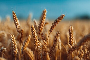 Fototapeta premium Golden wheat field at sunset
