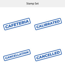 Rubber Stamp Set with Cafeteria Calibrated Cancellation Cancelled on White