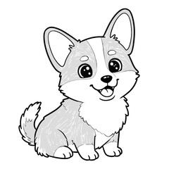 puppy, dog, cute, cartoon, vector, clipart, lineart, pet, animal, illustration, sketch, drawing, adorable, fluffy, happy, ears, tail, paws, playful, friendly, kawaii, child, kids, coloring, outline, c