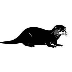 otter, drawing, lineart, illustration, minimalist, wildlife, aquatic, animal, sketch, outline, water, nature, river, mammal, whiskers, cute, black, white, wild, swimming, head, detailed, realistic, in