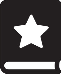 Open book with star icon silhouette