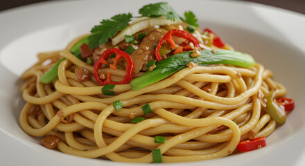 Close-Up of Steaming Noodles in a Bowl &ndash; Delicious Asian Cuisine