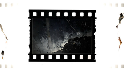 Film Strip Frame with Dark Mountain Landscape.