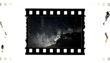 Film Strip Frame with Dark Mountain Landscape.