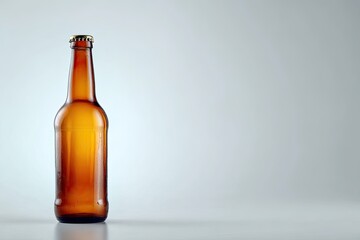 Single amber bottle on plain background