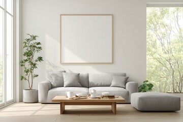 Minimalist living room interior mock-up