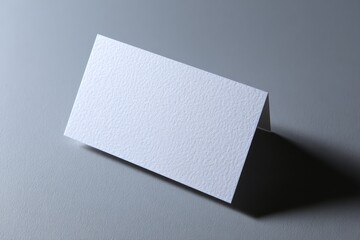 Blank white card on gray background