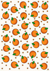Fresh Orange Fruit Pattern. Juicy and Vibrant Citrus Design