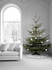 Modern White Christmas Interior