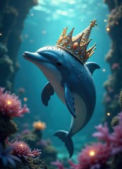 Royal Dolphin in Enchanted Coral Reef