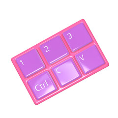 Pink Keyboard Minimalist 3D Design