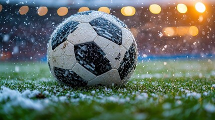 Snowy ball on field