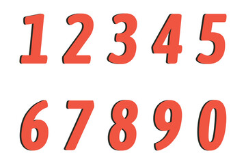 Set of colorful numbers. Vector illustration. Template elements for greeting card, web design. Mathematics educational children game.
