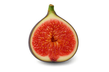 Juicy fig fruit half showing pulp and seeds