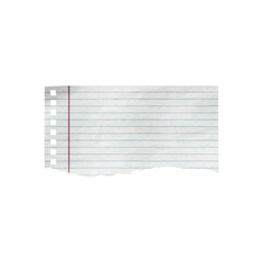 Pedaço de papel rasgado de caderno elemento 3d isolado