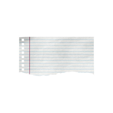 Peda&ccedil;o de papel rasgado de caderno elemento 3d isolado