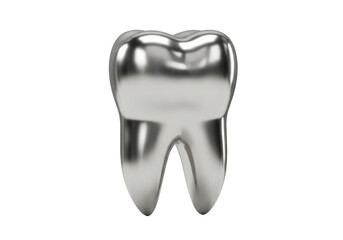 Silver molar isolated on transparent background, dental health concept for medical and healthcare use PNG