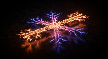 Glowing Snowflake on Dark Background