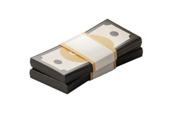 Stack of cash wrapped with band, symbolizing wealth and financial transactions, evokes sense of prosperity and abundance