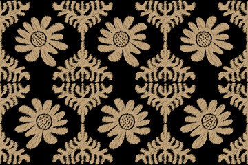 Ikat seamless pattern, geometric design, motif ethnic handmade, Ikat ethnic tribal, boho colors seamless wallpaper. Ethnic Ikat abstract background art.Illustration for greeting cards, printing