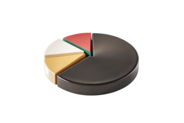 Modern pie chart model featuring distinct segments various colors, symbolizing data representation and analysis. This visual aids understanding