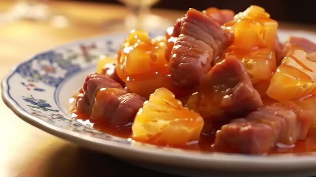 Sweet and Sour Pork with Pineapple.