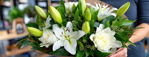 Flowers rest on a grand piano in a serene woodland setting during a quiet afternoon gathering for remembrance and reflection