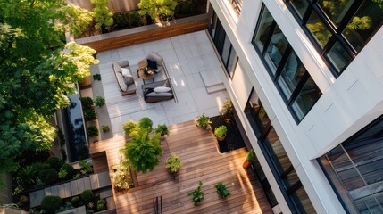 Urban courtyard patio design