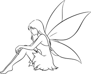 Enchanting fairy with delicate wings rests serenely, evoking dreams and whimsical fantasy for magical storytelling and creative projects.