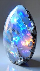 Intricate, glowing gemstone egg