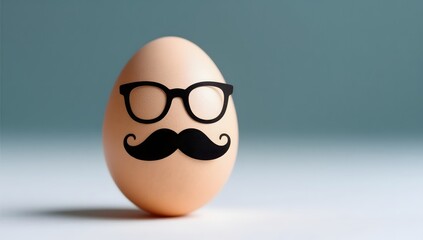 Egg with Glasses and Mustache Creating a Whimsical Character